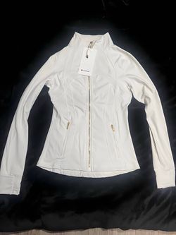 Lululemon define jacket full zip white w gold zipper