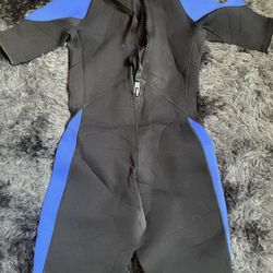 Black/blue NEVIN Shortie Wetsuit Kids Medium