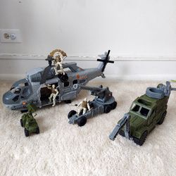 Kid Connection Giant Helicopter & Military Vehicles Toy Play Set – Great Condition