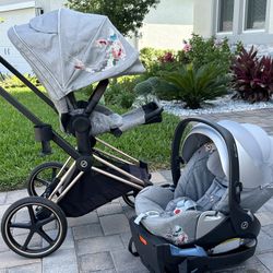 Cybex Priam 3 stroller and Cybex Cloud Q SensorSafe Infant Car Seat  Koi collection