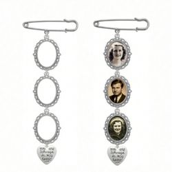 New Memory Photo Wedding Bouquet Brooch Pin B3