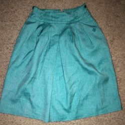 christian Dior Women  Pretty Blue Aqua Pleated Skirt