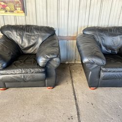 2 Real Leather Chairs 