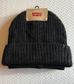 Brand New Adult Size Levi’s Set Of 2 Beanies Black And Dark Grey Colors 