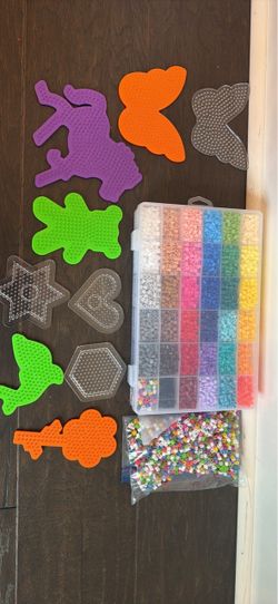Perler Bead Set with Pegboards and Storage Case