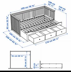 HEMNES Daybed frame with 3 drawers, twin size