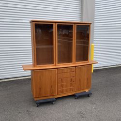 Mid Century Modern Danish Teak Dining Hutch By Skovby