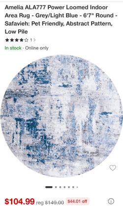 Round Rug Blue/Gray Beige Used 6'7"