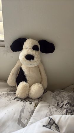 Black and white dog jellycat