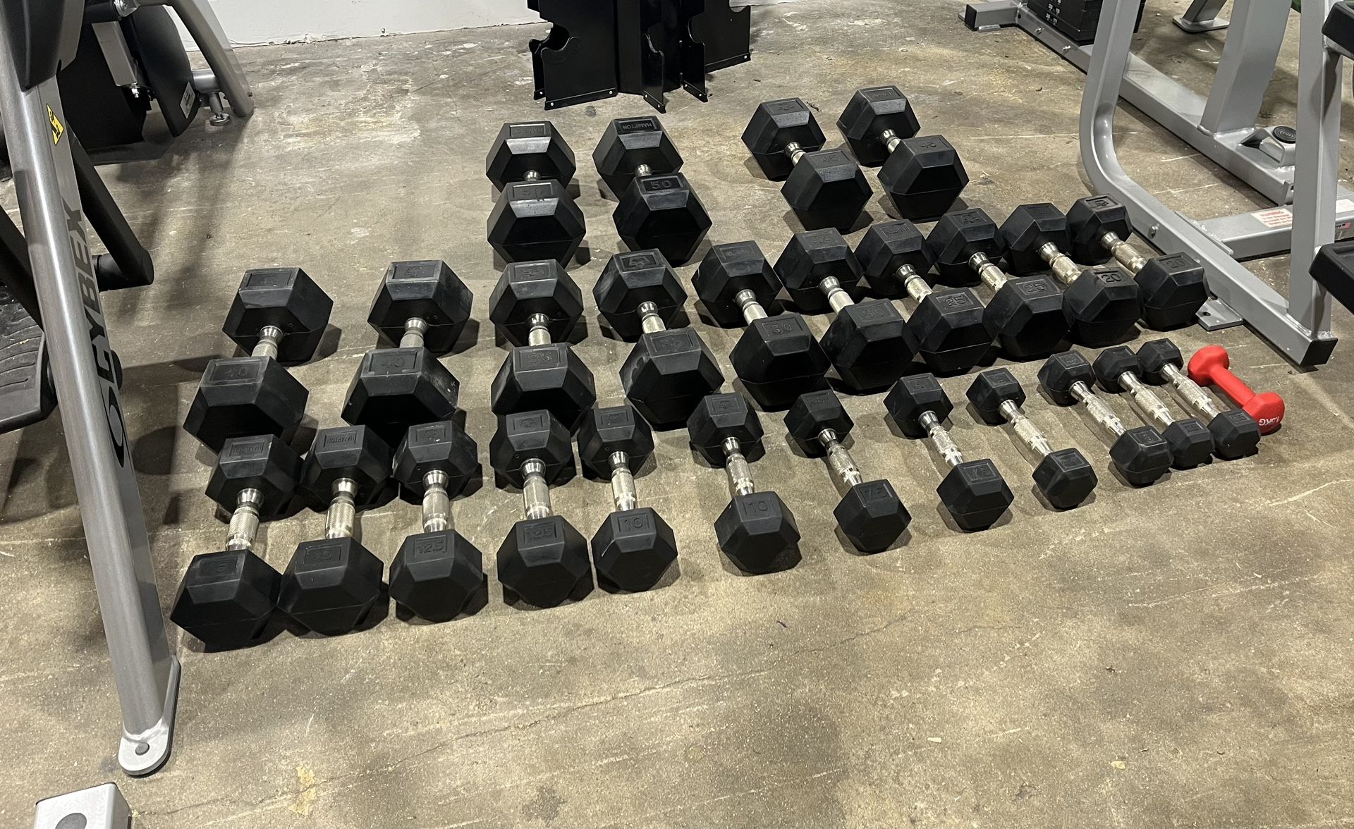 💪 Full Dumbbell Set – 2.5 to 50 lbs Pairs – Commercial Rubber Hex 🏋️‍♂️