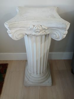 Greek Style White Plant Pedestal