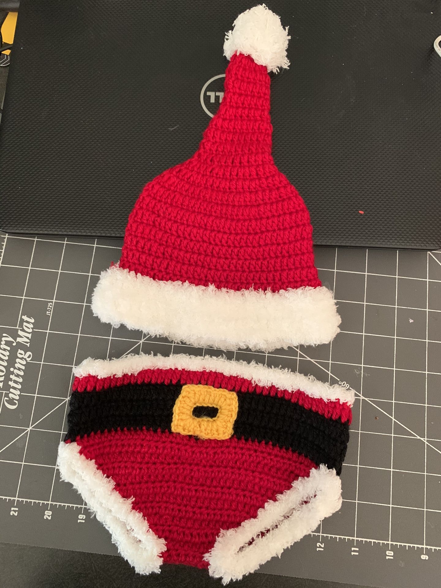 Newborn Santa diaper cover and hat