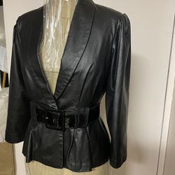 Lady Leather Jacket With Skirt