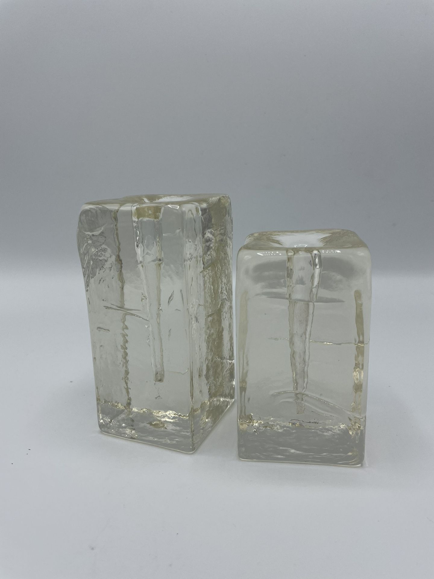 Glass Block Bud Vases