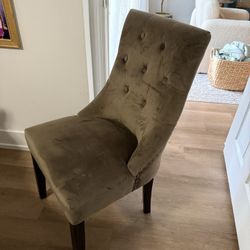 4 Grey Dining Chairs Suede
