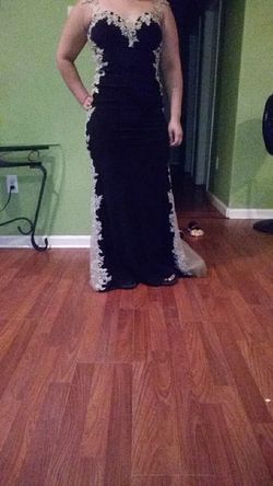 Dress black with gold