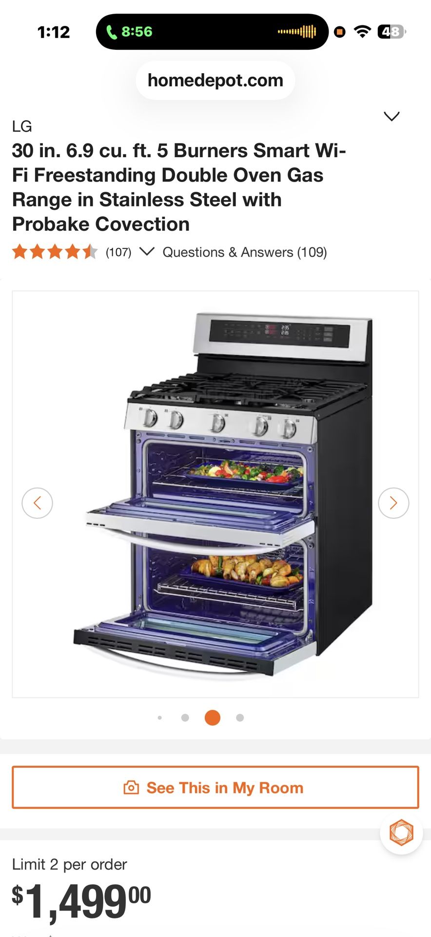 Lg brand new oven , open box