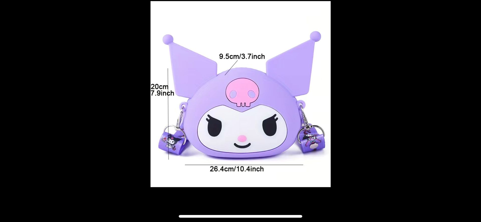 Cartoon Kuromi Design Plush Bag,