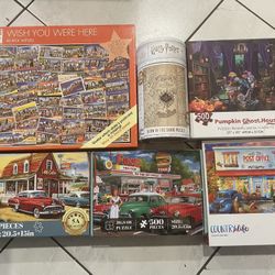 Lot Of 6 500-550 Piece Puzzles - $15/All