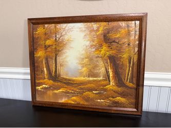 Vintage Framed Autumn Forest Painting – Possibly Philip Cantrell