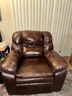Brown Leather Recliner Chair