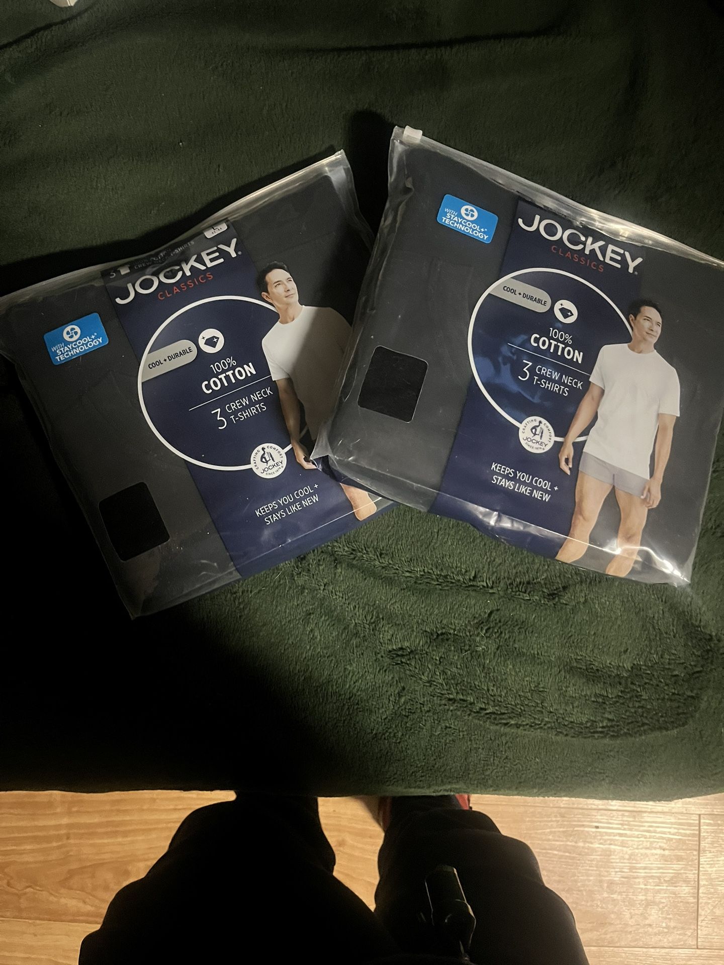 Jockey 3 Pack Black Tees