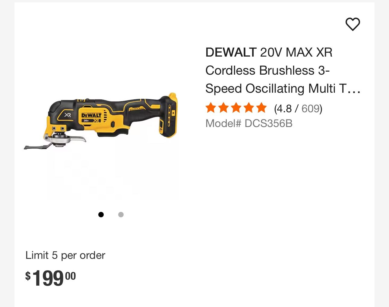 Dewalt XR 20 V Multitool Tool-only Brand New 
