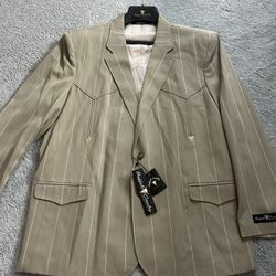 New Buffalo Country Western Blazer Mens Jacket Cowboy Polyester Acetate 46R
