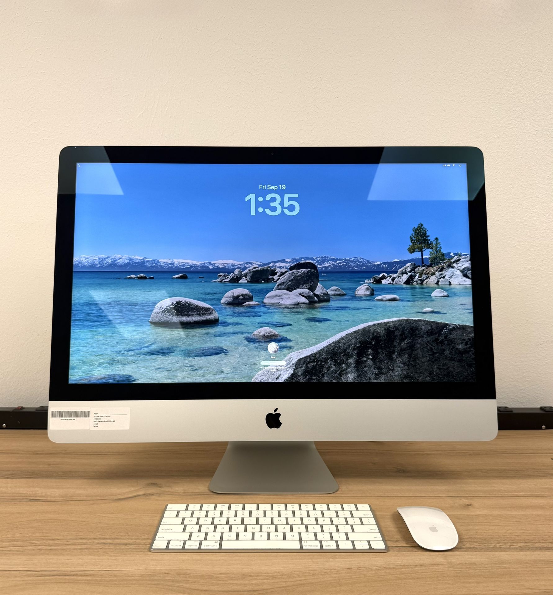 iMac 27" 5K 1TB SSD*16GB RAM*3.3Ghz Intel 6 Core i5