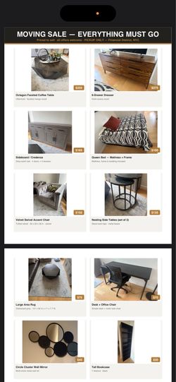 Apartment furniture sale!!