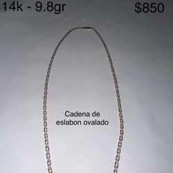 14k Cadena Eslabón Ovalado