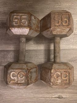 Pair of 55lbs dumbbells