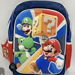 🔥 Nintendo Official Super Mario Bros 17" Large Backpack for Kids 3D! NWT