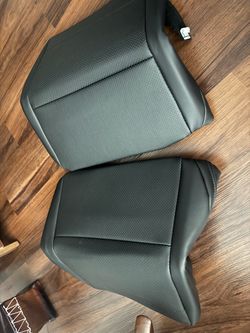 Black Perforated Leather Car Seat Cushions