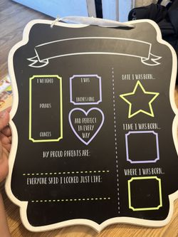 Newborn Chalkboard Announcement