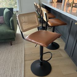 Leather / Rattan Bar Stool
