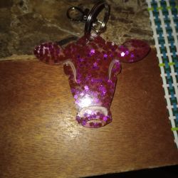 Hand Crafted Resin Cow Key Chain