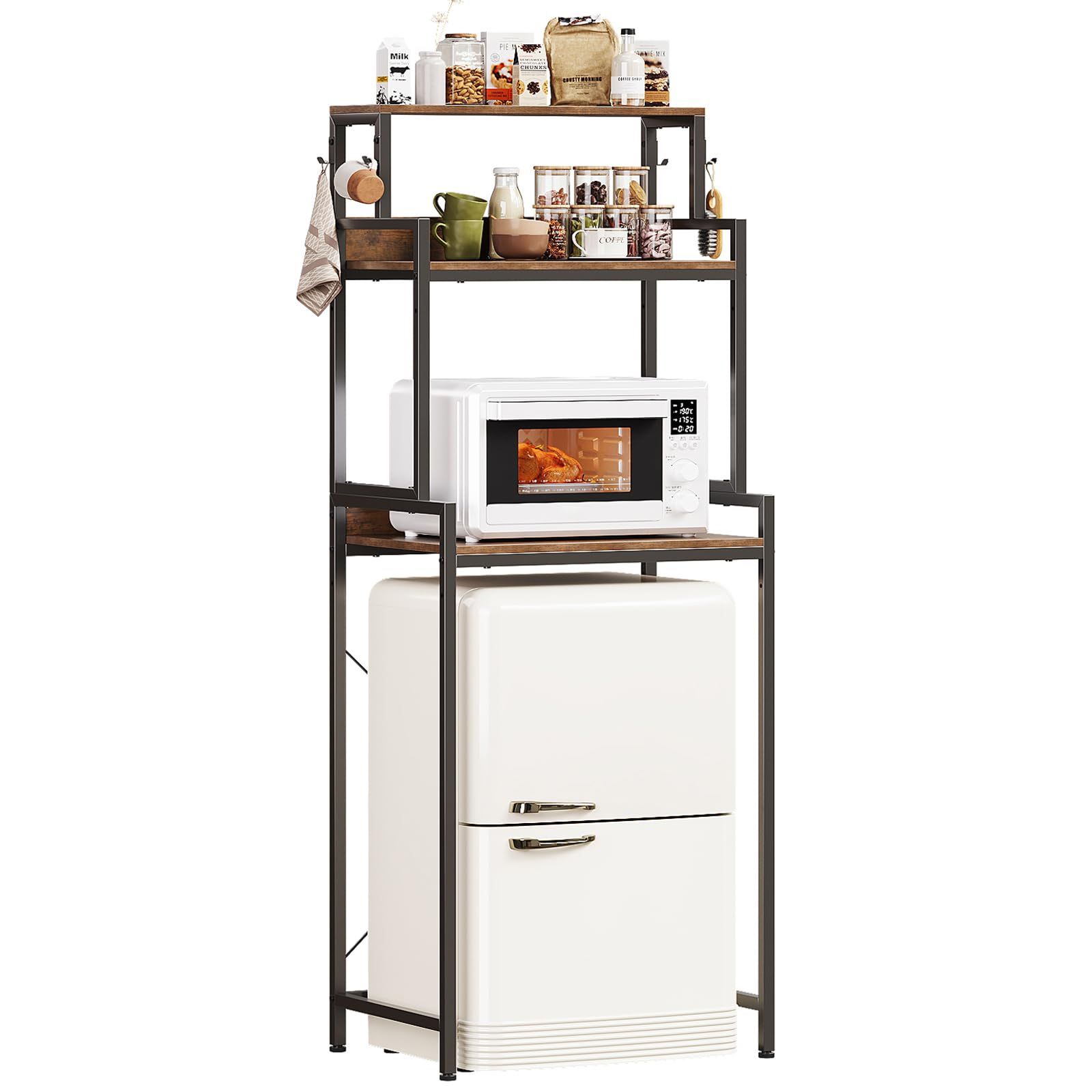 New 3-Tier Mini Fridge Stand Kitchen Bakers Rack 