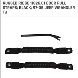 Rugged Ridge 11826.01 Door Pull Straps; Black; 97-06 Jeep Wrangler