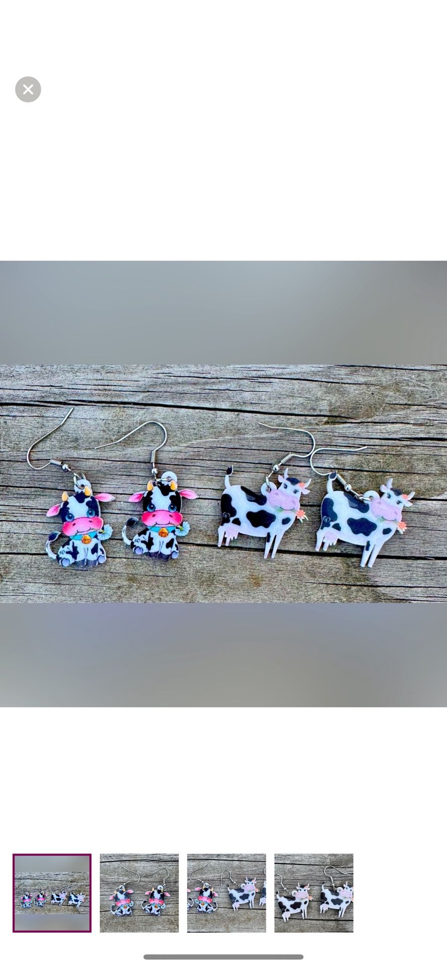 Adorable Cow Earring Sets. Momma Cow & Baby Cow