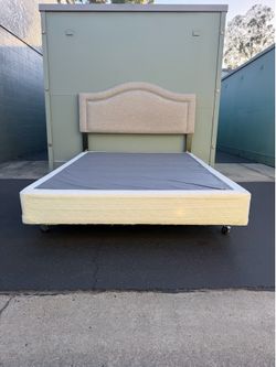 Full Upholstered Headboard and Box Spring Set