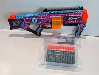 XShot Excel Foam Dart Blaster Dragon Skin Design With Drum & 100 Darts Toy