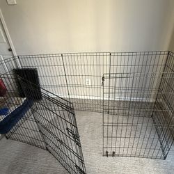 Large Dog Crate 42” + Tall Exercise Pen (36”) – Good Condition