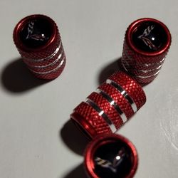 Set Of 4 New Wheel Tire Caps Air Valve Stem Cover For Corvette Car