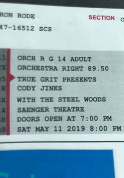 Cody Jinks concert Tix