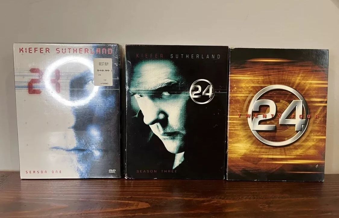 24 TV Television Show Lot Seasons 1 3 & 4 DVD Bundle Set Fox Jack Bauer