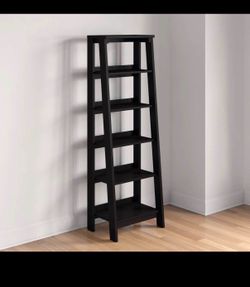 2 Black 5-Shelf Bookcases / Bookshelves – Great Condition