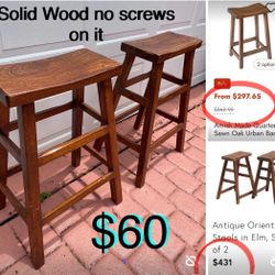 $60 Vintage Solid Wood Saddle stools 29” in great condition no screws in this seats