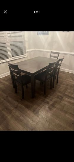 Wood table with 4 chairs and bench for sale