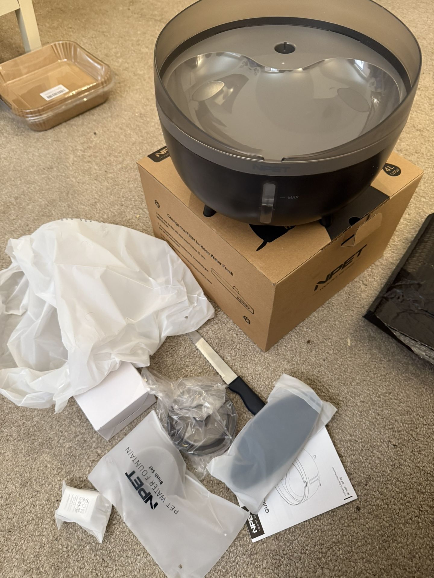 [Triple Filtration]  5 L Pet Water Fountain | Large Capacity | Triple Filtration System, LED Light, Ultra-Quiet Pump, Splash Guard, Water Level Indica